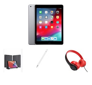 Bundle of New iPad 9th Gen 64GB with New Flip Case New Head Phone, New Stylus Pen