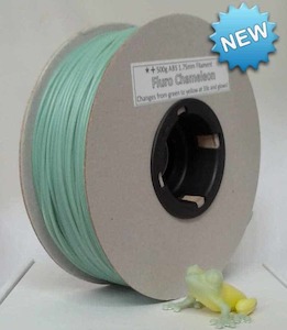 Fluro Chameleon Green to Yellow and Glows 500g ABS filament (glow & colour changing)