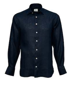 Dune Navy Linen Shirt Online 3 Wise Men NZ