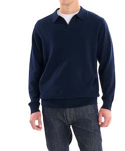 Joseph Cotton Knit Polo - Navy Online 3 Wise Men NZ