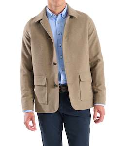 Wool Patch Pocket Jacket - Mushroom Online 3 Wise Men NZ