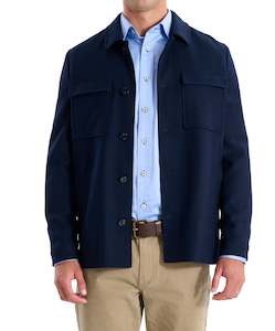 Herringbone Patch Pocket Jacket - Navy Online 3 Wise Men NZ