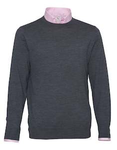 Driver Crew Neck Merino Knit - Charcoal Online 3 Wise Men NZ