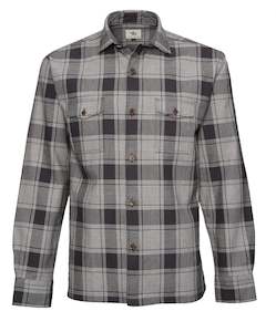 Oscar Overshirt - Grey Check Online 3 Wise Men NZ