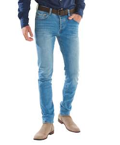 Menswear: Selvedge Denim Jean - Washed Blue Online 3 Wise Men NZ