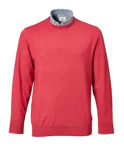 Driver Crew Neck Merino Knit - Warm Red Online 3 Wise Men NZ