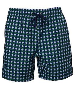 Leo Navy & Green Beach Shorts Online 3 Wise Men NZ