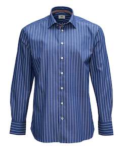 Metro Navy Stripe Shirt Online 3 Wise Men NZ