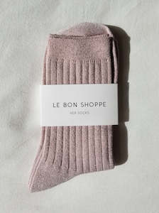 Womenswear: Le Bon - Her Socks Lurex Rose Glitter