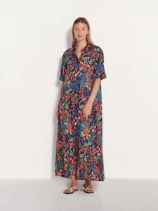 Juliette Hogan - Isle Shirtdress Black Bouquet Vivid