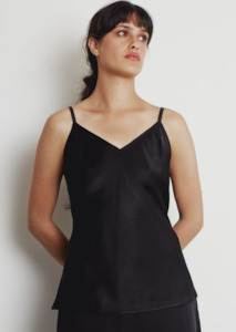 Womenswear: Two Squares - Simple Cami Silk Black