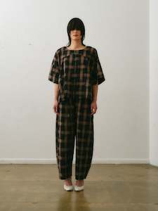 Otsu - Kaguya Cropped Brown Check