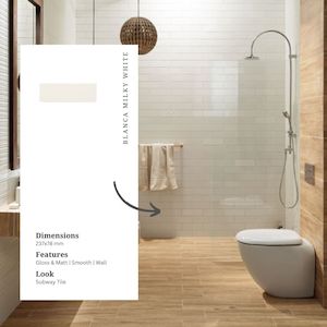 Tiles Flooring: BLANCA Milky White Subway Tiles