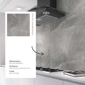 Tiles Flooring: STONEMOOD/MAXIE Silver R9 Matt 597x597x8