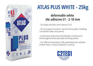 ATLAS PLUS WHITE 25 kg - C2TES1 Tile Adhesive