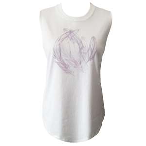 T-shirt: Womens Cut off - Feather Montage