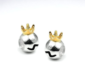 ROYAL CROWN BEAD CHARM - TWO TONE 925.co.nz