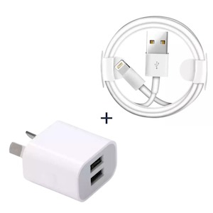 Telephone including mobile phone: Iphone Charger Cable (1m) & Wall Plug (NZ / AUS)