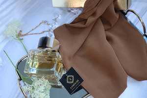 Clothing: "JASMIN" Cocoa Brown Premium Chiffon Scarf