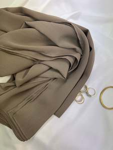 “SHAINA” Mocha Georgette Crepe Scarf