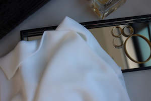 Clothing: "SERAI" White Georgette Crepe Scarf