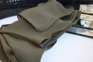 Clothing: "YESENIA" Olive Green Georgette Crepe Scarf