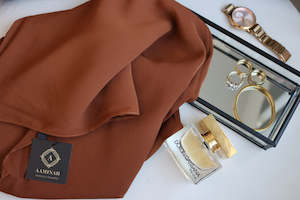 Clothing: "LALE" Brown Georgette Crepe Scarf