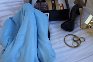 "SELENE" Baby Blue Luxury Jersey Scarf