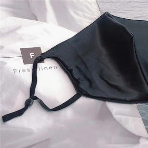 Clothing: Black Luxury Satin Face Mask