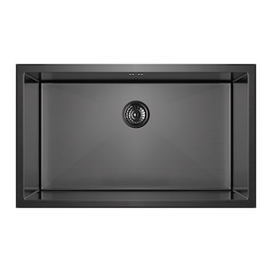 Building supplies: Vari - Single Sink 750mm - Brushed Gunmetal (Rack/Overflow)