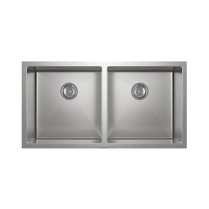 Zalo - Kitchen Sink Double 855mm - Stainless Steel (Overflow)