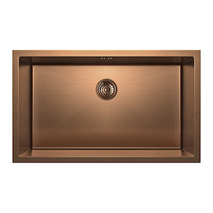 Vari - Single Sink 750mm - Brushed Copper (Rack/Overflow)