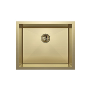 Seba - Single Sink 550mm - Brushed Brass (Overflow)