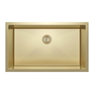 Vari - Single Sink 750mm - Brushed Brass (Rack/Overflow)