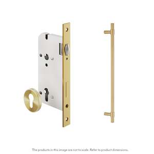 Modi Adjustable Entry Door Pull & Lock Set 600mm - Brushed Brass