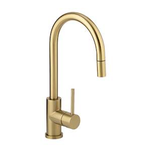 Elysian Commercial Pull-Out Kitchen Mixer - Brushed Brass