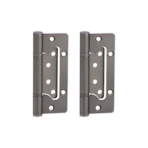 Ellis Flush Door Hinge Pair 130mm - Brushed Gunmetal