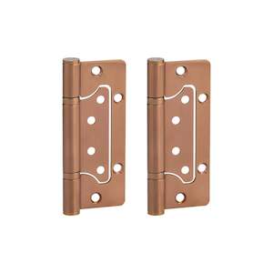 Ellis Flush Door Hinge Pair 130mm - Brushed Copper