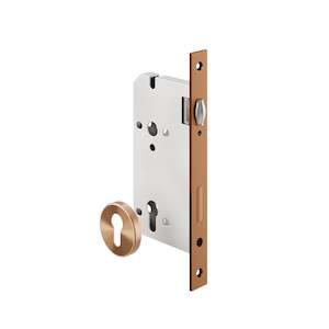 Roller Mortice Lock - 60mm Backset - Brushed Copper