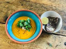 THAI PUMPKIN SOUP with coriander, lemongrass & chili - vegan- 1ltr