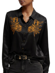 Silke Flower Shirt in Black