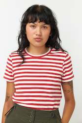 Womenswear: Stripey t-shirt in Brick Ivory