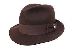 Wool Felt Trilby Fedora in Brown