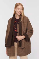 Reversible Double Fabric Scarf Coat