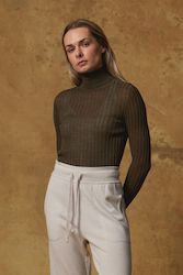 Womenswear: Merino Tulle Skivvy in Clover