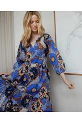 Womenswear: Carolina Dress in Blue/Brown