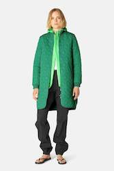 Womenswear: Long Quilt Coat in Sea Plant