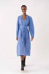 Womenswear: Paris Midi Dress in Multi Blue