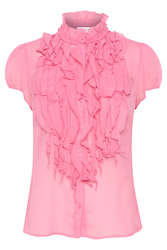 Lilja Crinkle Shirt in Pink Cosmos