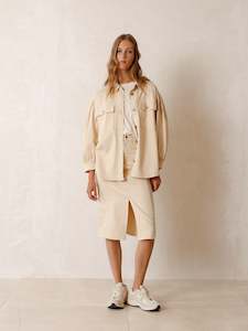 Gather Sleeve Overshirt in Crudo